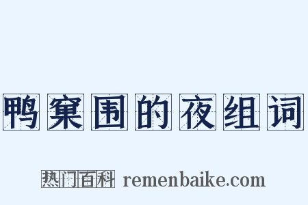 鸭窠围的夜组词是什么意思的图片